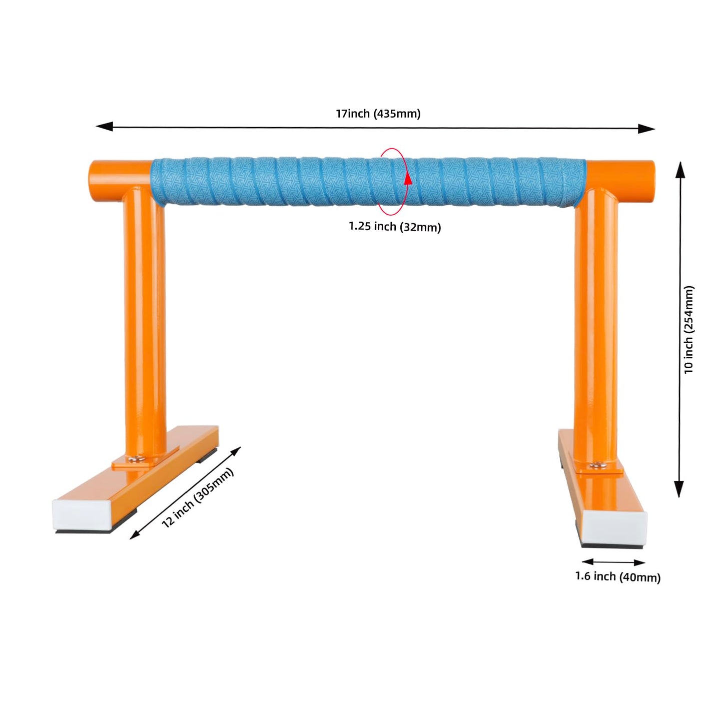 Purife Orange Strength Training Parallettes Push Up Bars, Pushup Handles Calisthenics Equipment for Home Workout, Anti-slip Gymnastics Bars, Handstand & Dip Bar for Outdoor Exercise
