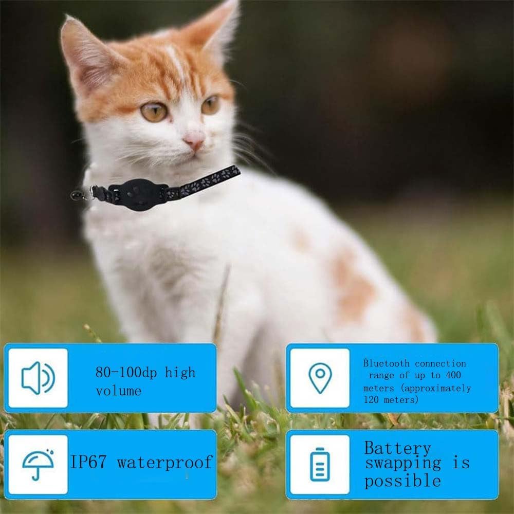 Zeloman 19-26cm) GPS Pet Tracker Collar for Cats & Small Dogs, Lightweight & Waterproof with Safety Buckle, Anti-Loss