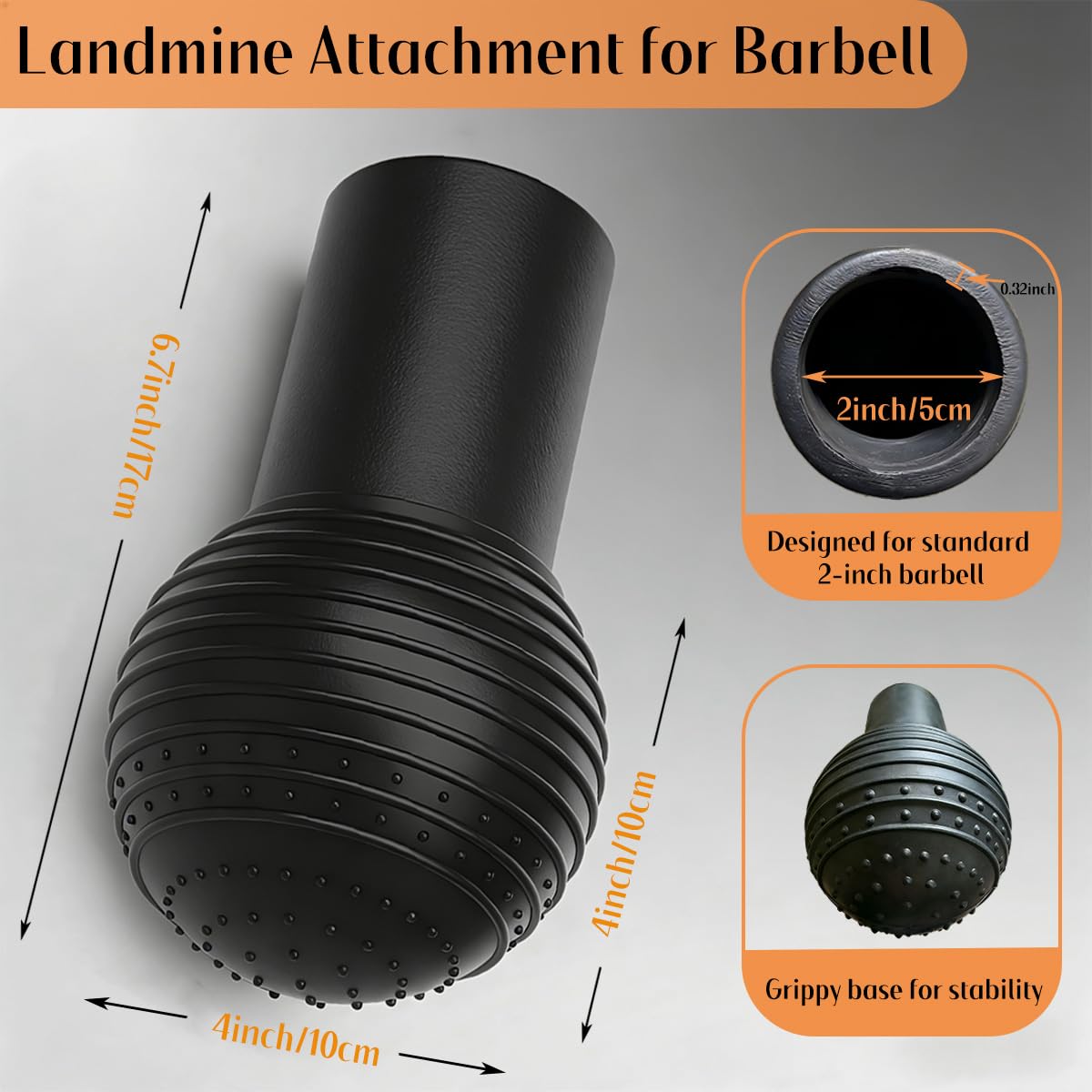 SerniaXin Landmine Attachment for Barbell, 360° Rotation for Row, Split Squat, Press in Home Gym, Natural Rubber 2" Olympic Bar Fit (1)