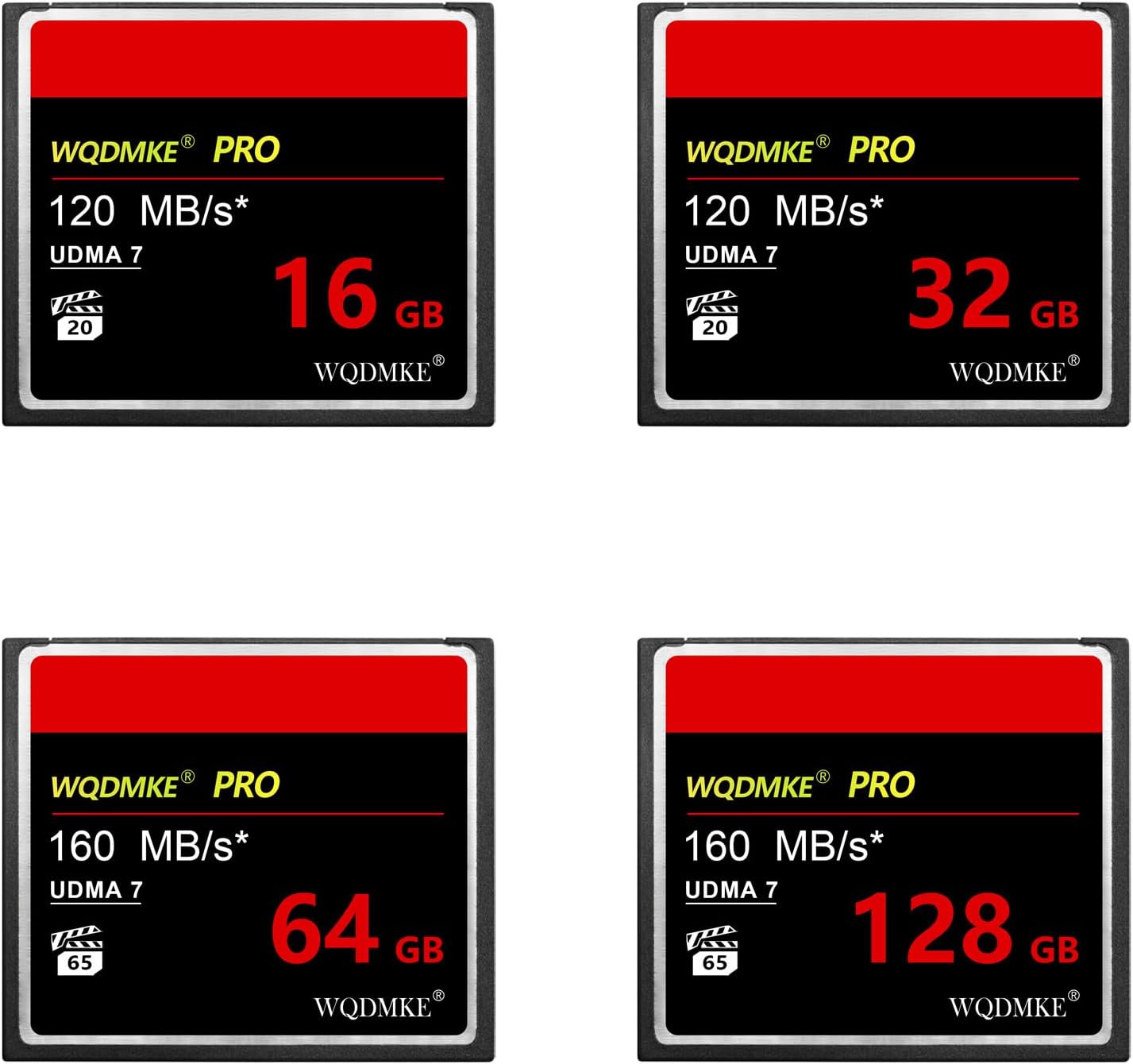 WQDMKE 64GB to160MB/s Camera CF Memory Card UDMA Speed Up