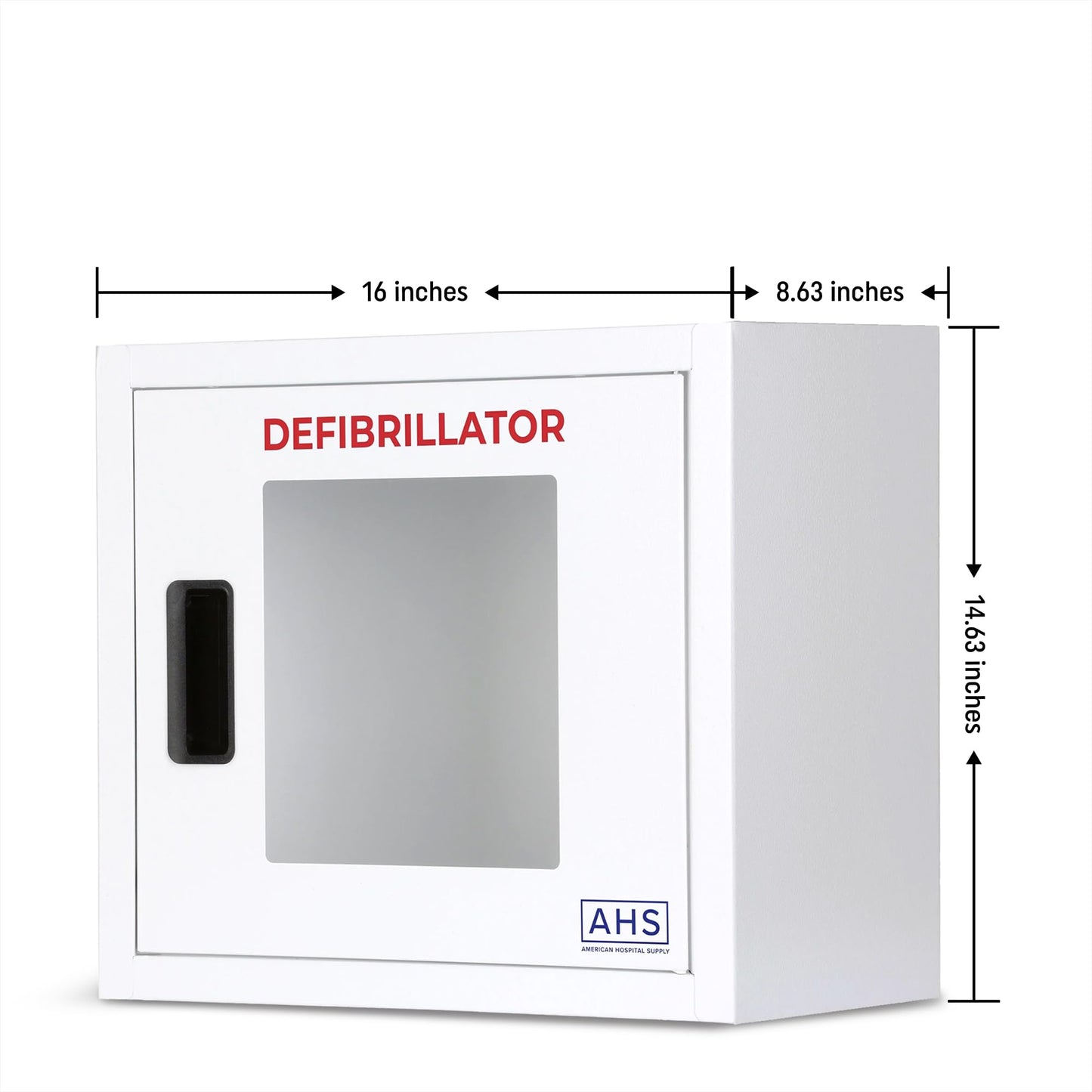 AMERICAN HOSPITAL SUPPLY AED Steel Cabinet, Wall Mount, Non-Alarmed Automated External Defibrillator Storage Cabinet - Large, fits Zoll and Cardiac Science AEDs