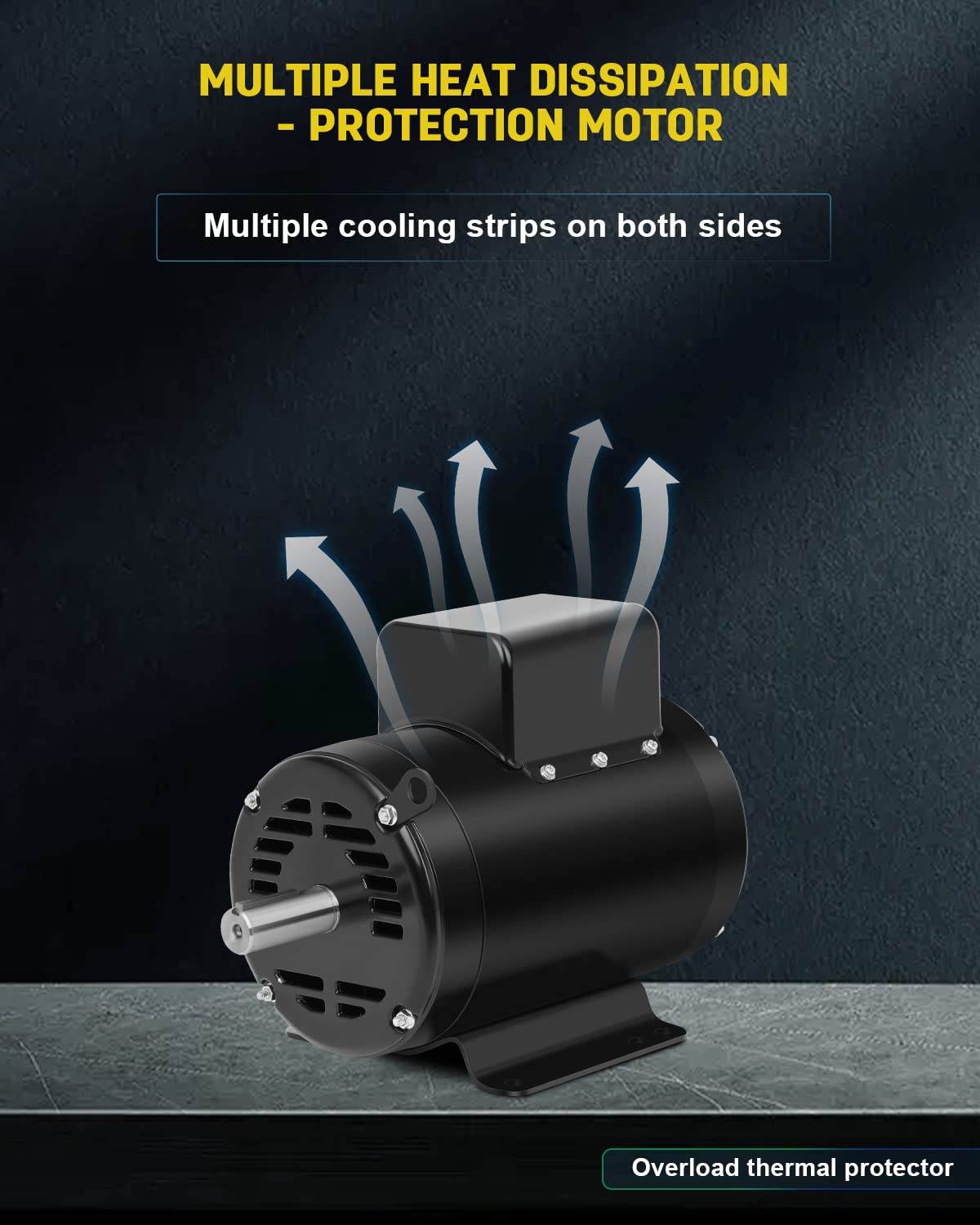 3HP Air Compressor Motor Single Phase Electric Motor 1750RPM 184T Frame ODP 208V-230V 1-1/8“Shaft Diameter Rolled Steel Shell 60HZ