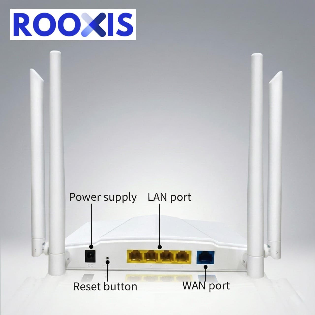 Rooxis AC1200 4 2500 WiFi Router Dual Band - Wireless Internet Router for Home | Gigabit Ethernet Ports, High-Gain