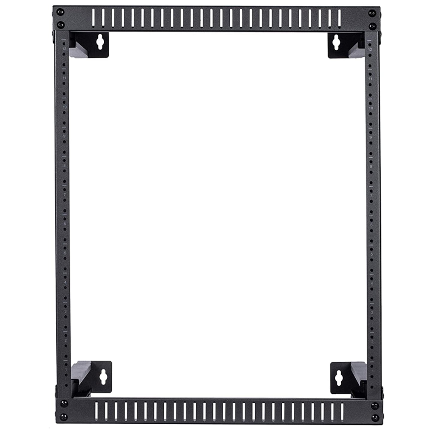 TECHTOO Wall Mount Rack 12U Adjustable Depth Open Frame 19Inch Server Equipment Rack Heavy Duty Patch Panel Bracket Network Equipment Rack (Adjustable 12U)