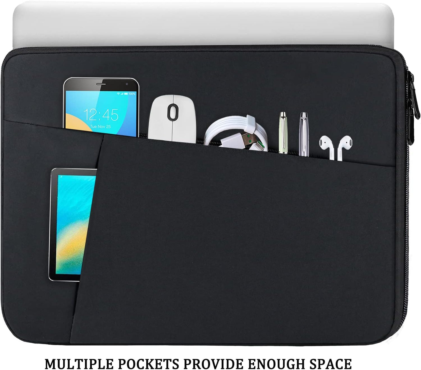 BOOEUDI 15.6 inch, 15.6 inch Laptop Case Sleeve Durable Shockproof Protective Computer Carrying Cover with Front