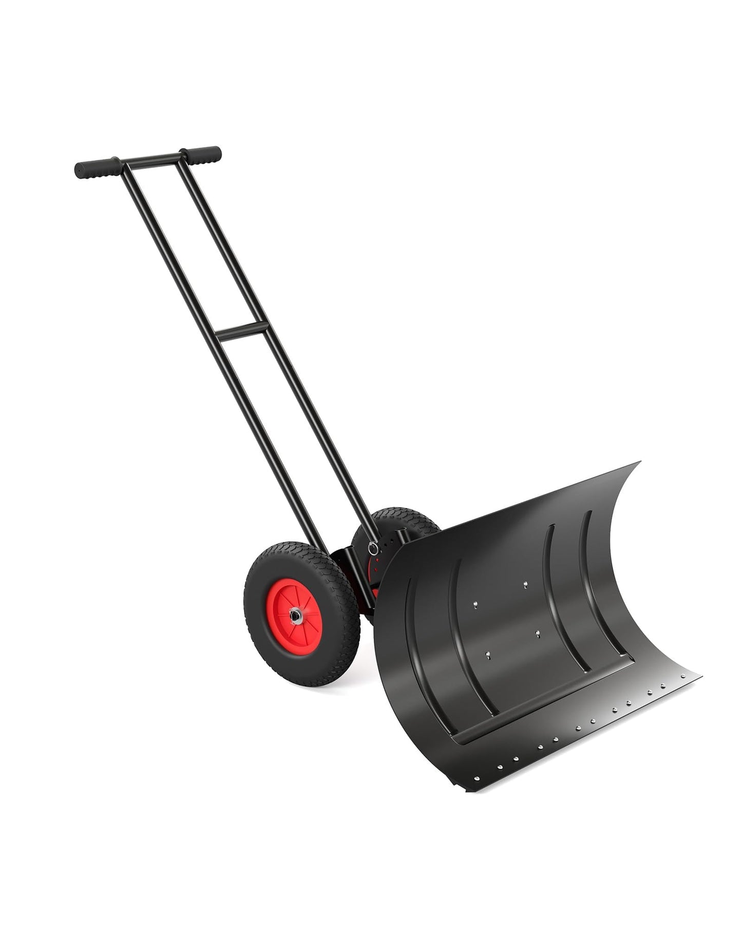 Garvee Snow Shovel, Garvee Heavy Duty Snow Pusher for Driveway with Adjustable Handle and Angled Blade, Efficient Snow Shovel with Wheels, Snow Pusher for Doorway, Sidewalk, Deck (40 Inch)