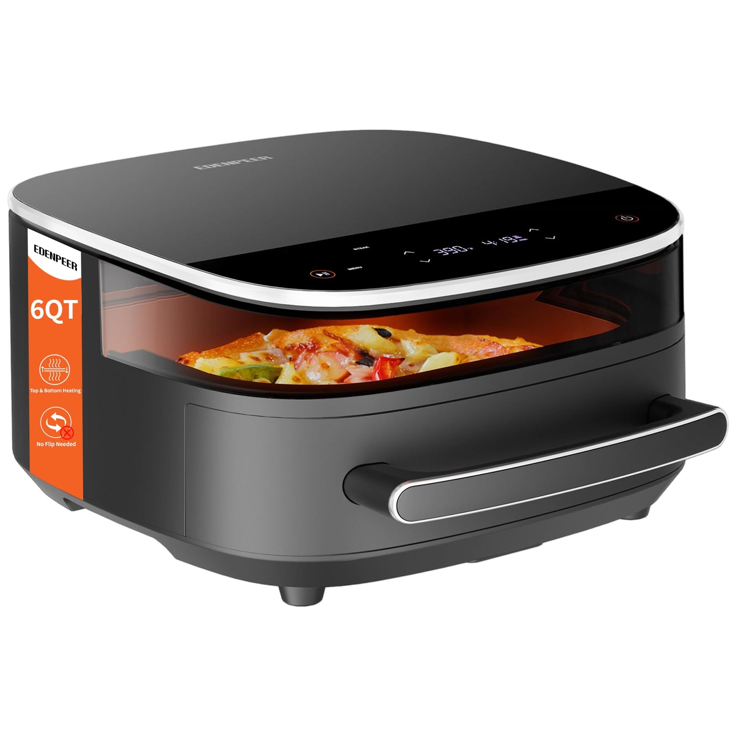 Large Air Fryer 6QT, 11-in-1 Fast Cooking Air Fryer with Top & Bottom Heating, No Flip Needed, Quiet 50dB, Family Size Digital Air Fryer for Healthy Meals, Fits a 12" Pizza or Steaks