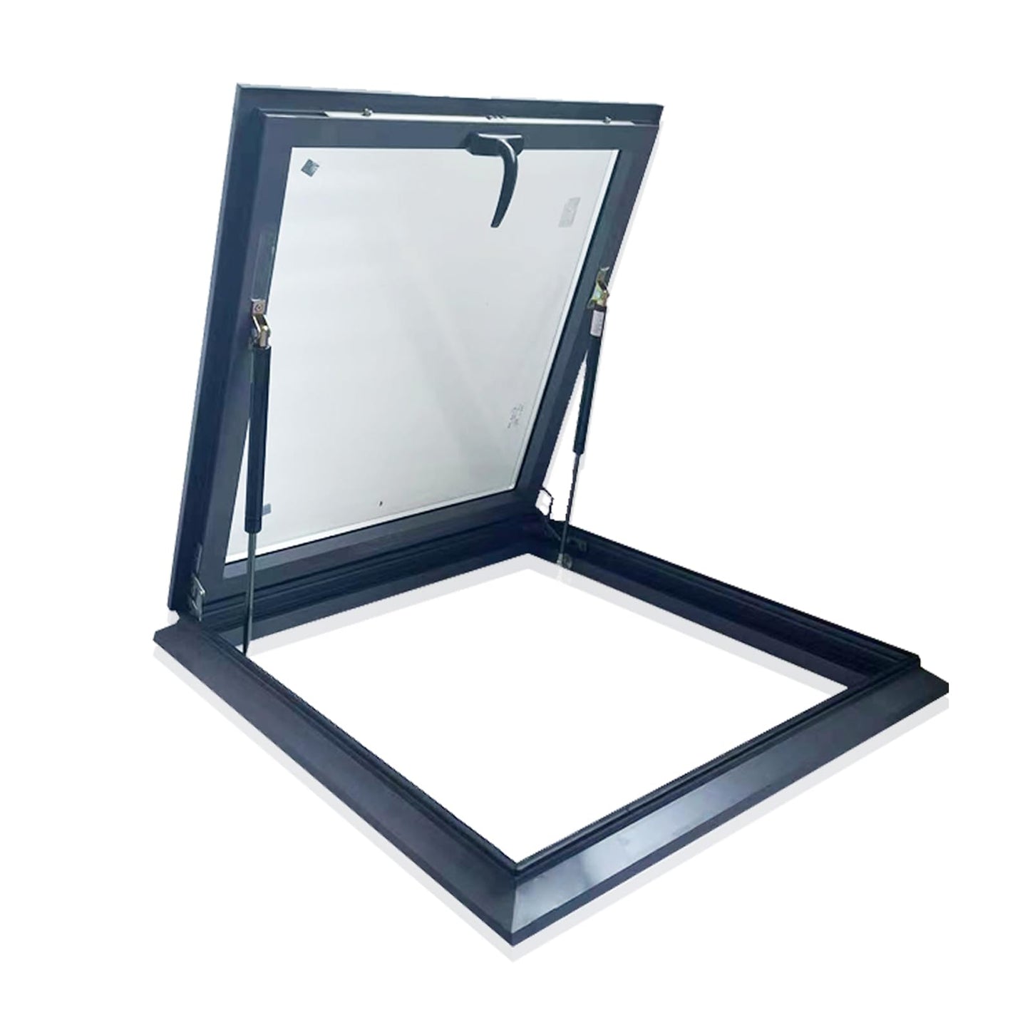 Skylight Roof Window, Tempered Glass Skylight Cover, Aluminum Alloy Frame & Hydraulic Rod, Egress Roof Window with Double-Layer Tempered Glass, for Roof, Attic, Basement, Sun Room(30.7*38.5in/78*98cm)