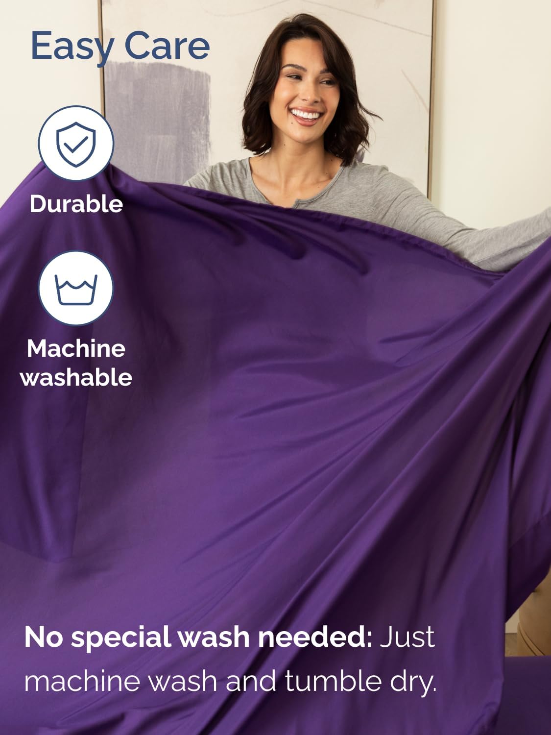 Skiennix Extra Deep Queen Sheet Set - 6 Piece Breathable Cooling Bedding - Soft Wrinkle-Free Purple