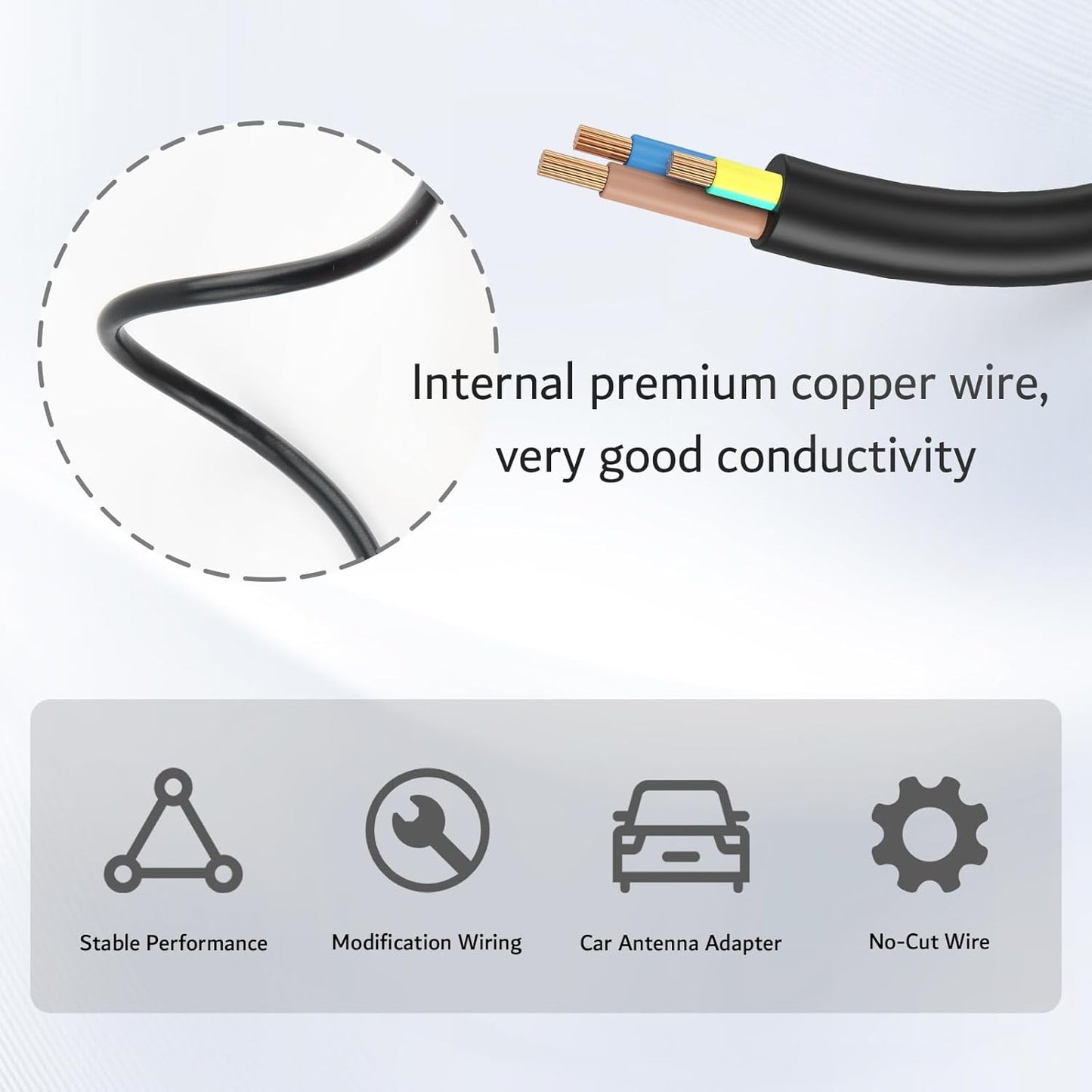 Figpade Car Radio Antenna Adapter Replacement,FM AM Upgrade Antenna Adapter for Car Stereo Compatible with GMC