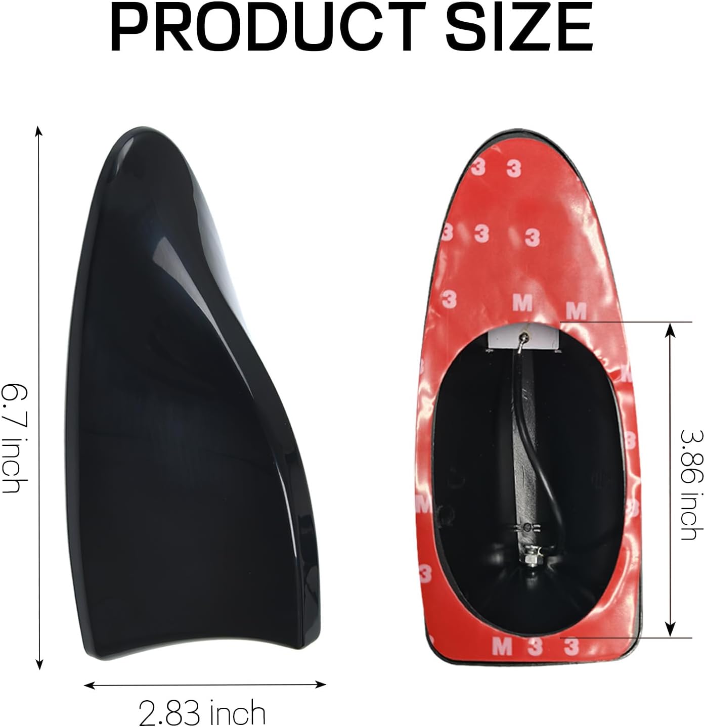 Wogomz Dummy Shark Fin Antenna Cover for Car, Auto Top Roof Aerials AM/FM Radio Signal Base with Adhesive Tape