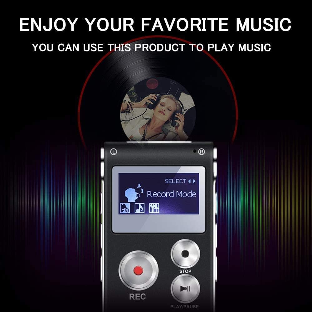 Aomago 64GB MP3 Digital Voice Recorder Voice Activated Recorder for Lectures, Meetings, Interviews Audio Mini Recorder