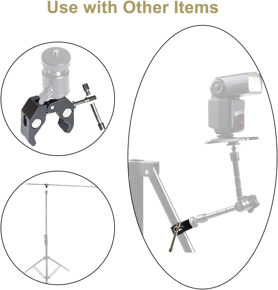 KAGYOKU 2 Pack 1/4 3/8 Super Clamp - with and Thread Crab Clamps for DSLR Rig Camera Monitor LED Light Microphones