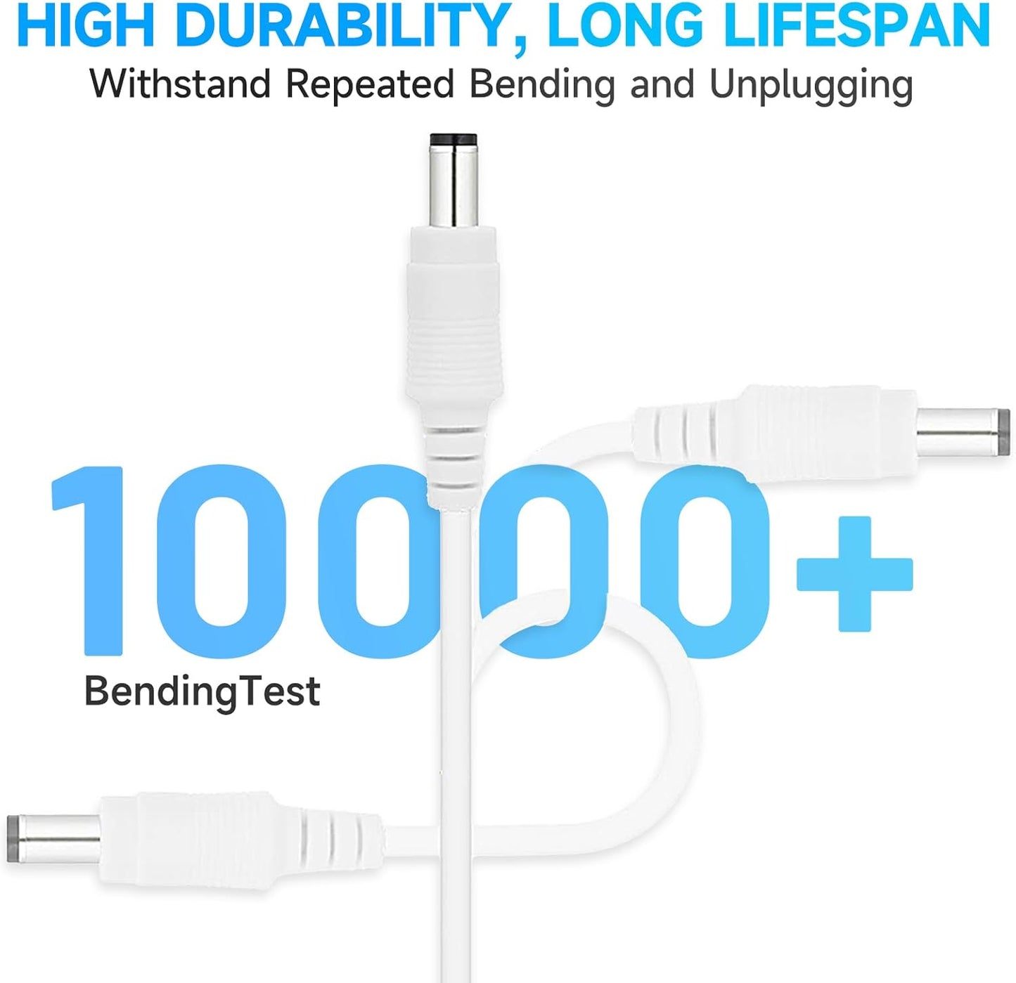 ANLINK 6ft 2M 12V 5.5mm 2.1mm DC Power Extension Cable, Premium Pure Copper DC Power Adapter Extension Cord x for CCTV