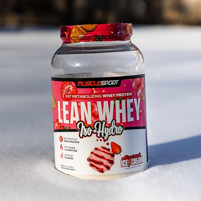 Musclesport Lean Whey Revolution??Protein Powder - Whey Protein Isolate - Low Calorie, Low Carb, Low Fat, Incredible Flavors - 25g Protein per Scoop (2LB, Strawberry)