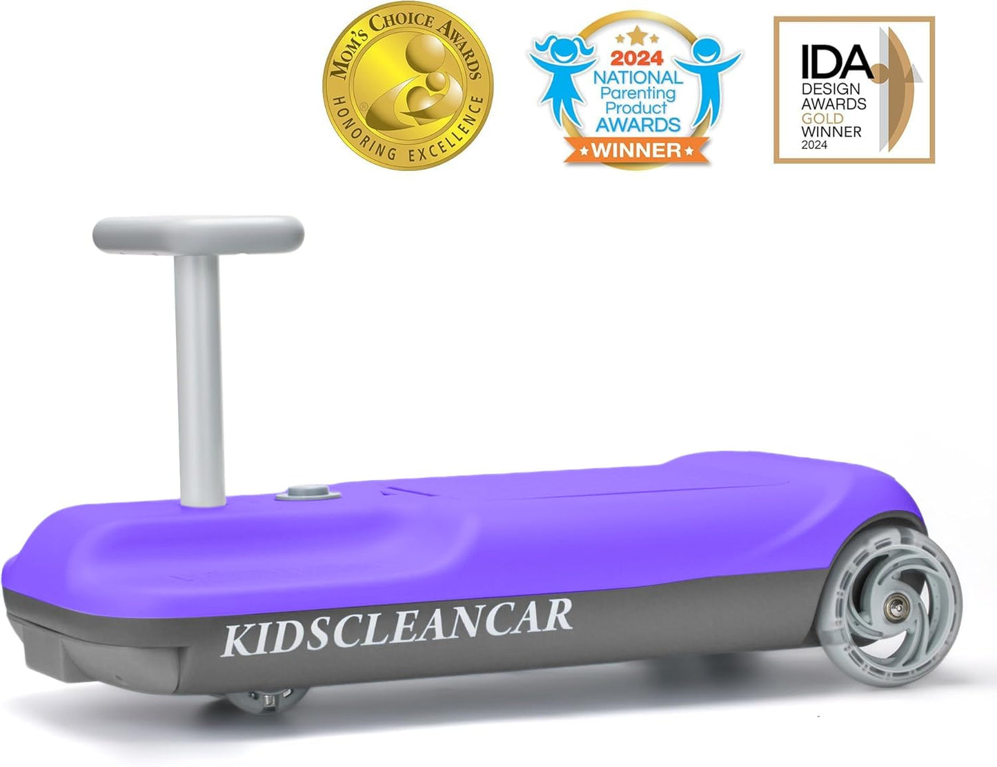 12V Ride-On Car with Cleaning Fun, 3 in 1 Gokart, Soft-Start, 5-Speed Adjustable, Detachable mop, Rechargeable Battery, 160lbs Capacity, Indoor & Outdoor for Kids Ages 3+ Purple