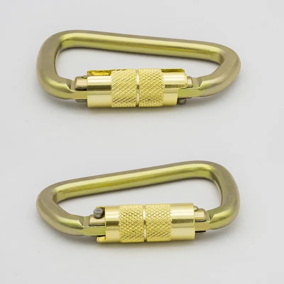 Auto Locking Carabiner 30KN=6500lbs Heavy Duty Large Clip Climbing Carabiner Twist Lock Carabiners for Rock Climbing, Camping, Gym,Rescue (CE Rated,D Shape),Gold