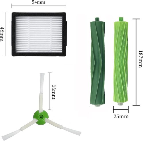 iRobot Replacement Parts - Multi-Surface Rubber Brushes & HEPA Filters Set | Compatible with i7, i3, j7