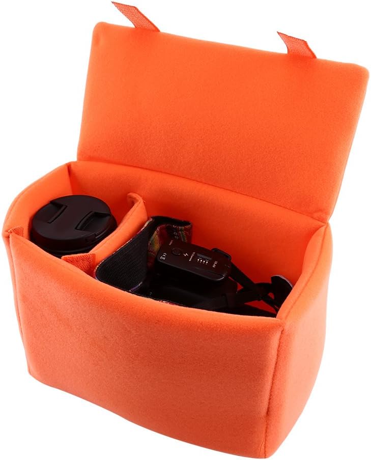 DSLR Camera Insert Bag - Padded Inner Case for Secure Storage (Orange)