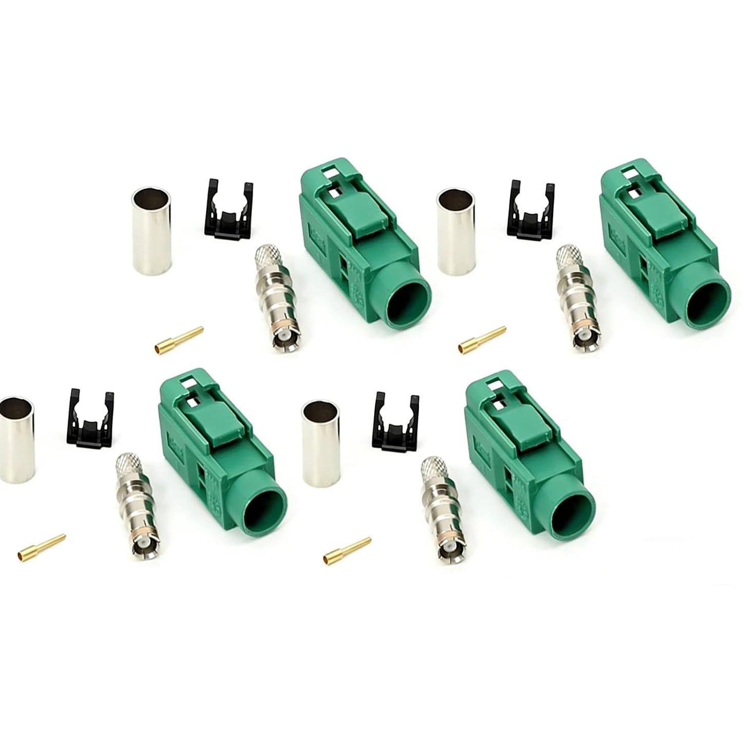 4PCS RG58 LMR-195 RG400 RG142 Fakra E Female, Crimp Solder Connector, RF Coaxial Cable Connector for Cable, Automotive