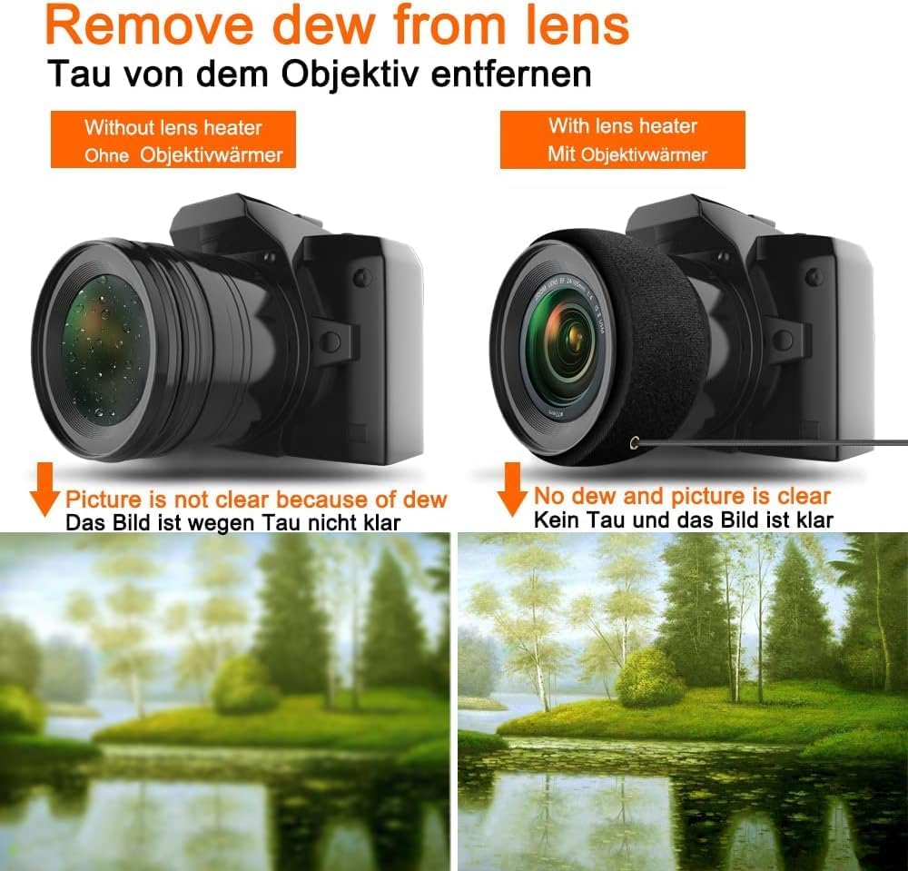 COOWOO USB Lens Heater Warmer Dew Heater Strip with Temperature Regulator for Universal Camera and Telescopes Lens
