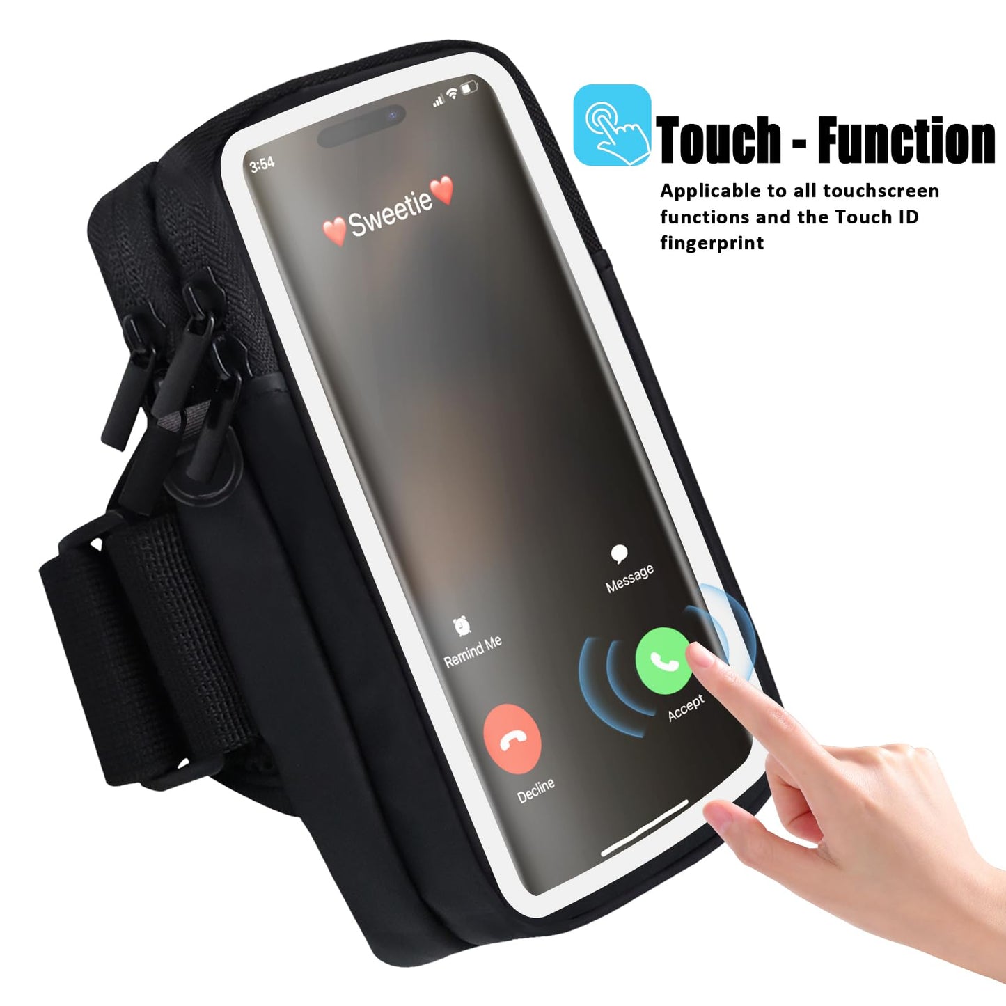 MOVOYEE Phone Holder for Running Armband, Cell Phone Purse Small Crossbody Bags for Women Kids, Sports Arm Bag for Men iPhone,Galaxy,Smartphones Carrier Pouch Fit Workout,Exercise,Gym,Hiking,Walking