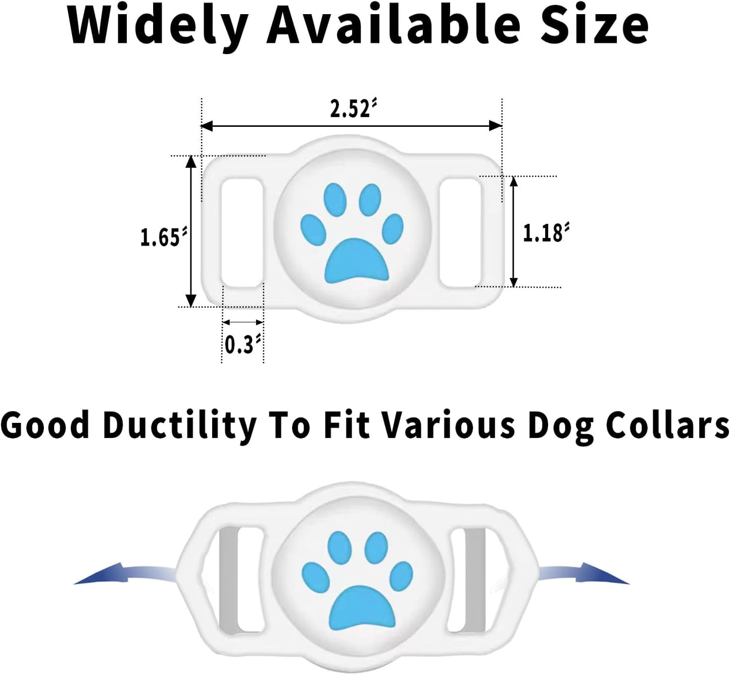 TiLanmiy 2 Pack Silicone Dog Collar Holder, Waterproof Protective Case for GPS Tracker, Anti-Lost Tracking Accessories