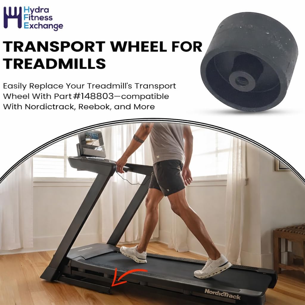 Hydra Fitness Exchange Elliptical Transport Wheel 148803 – Easy Mobility Smooth Operation Heavy Duty Plastic Caster Wheel for Crosstrainer & Elliptical Treadmills Exercise Bikes Home Gym Equipment