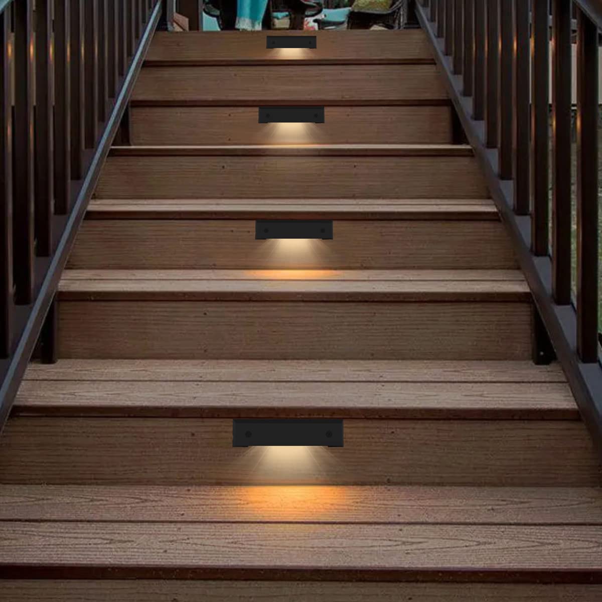 YUTCY 6 Pack Low Voltage AC/DC 12V LED Landscape Deck Light,Outdoor Retaining Wall Lights, IP65 Waterproof Step Lights,for Stair Lighting and Yard Patio Pathway Walkway (2700K)