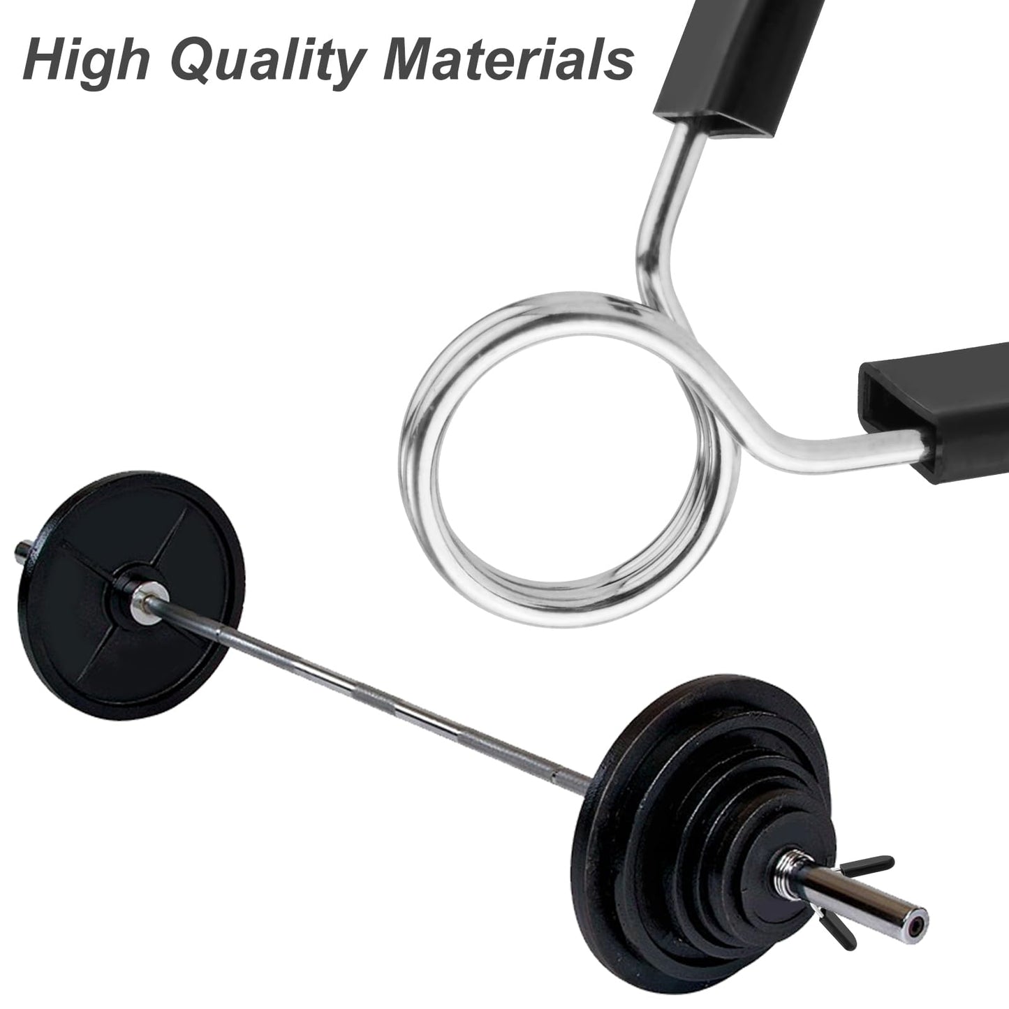 PEUTIER 8pcs 1 Inch Barbell Clamps, Stainless Steel Spring Collar Clips Fitness Bar Clips Weight Lifting Dumbbell Weight Bar Clamps for Many Gym Equipment Strength Training Accessory