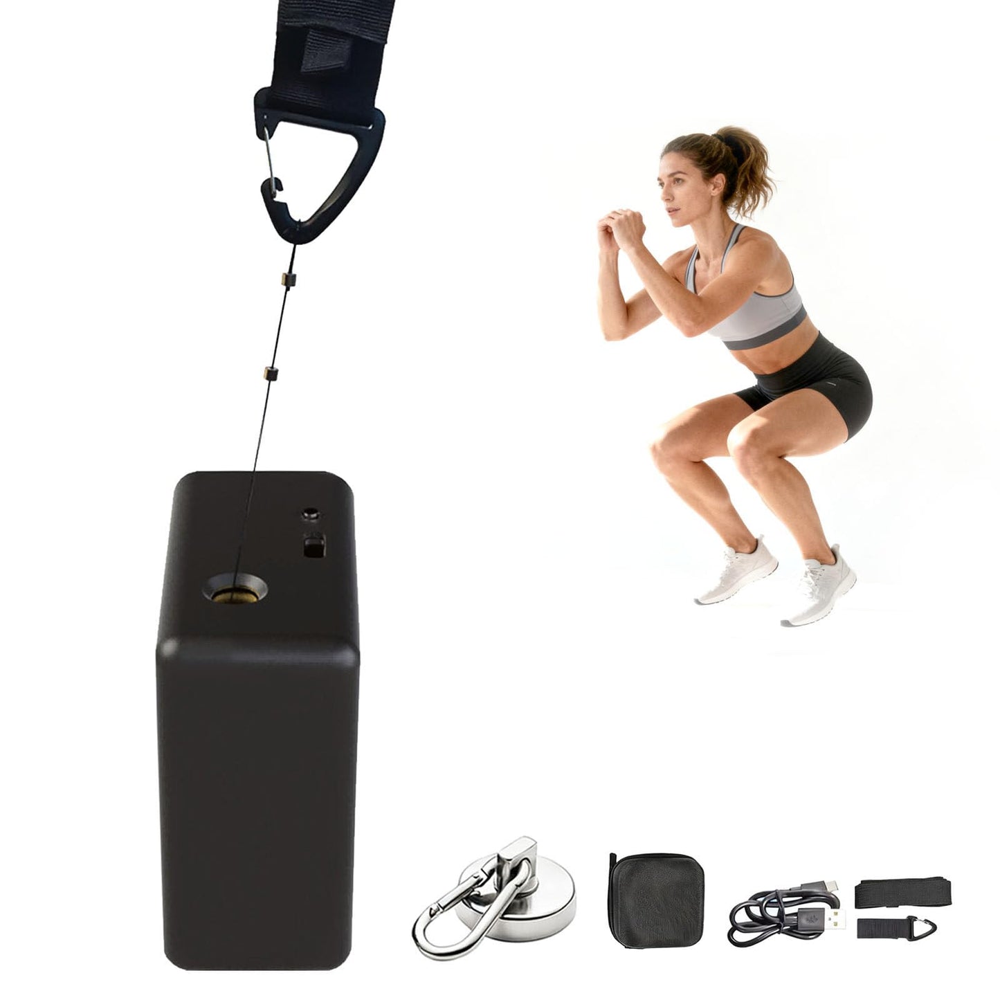 richigblosmum 50H Cordless VBT Tracker with App & Voice Feedback, Gym Linear Encoder for Real-Time Speed & Power, Full Kit for Squats, Lifts & Sled Drags