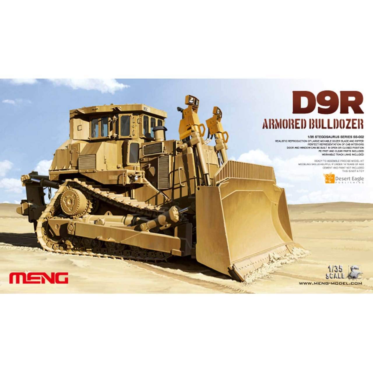 Meng SS-002 D9 R Armoured Bulldozer kit, Model Building Accessories, Multi, Mittel