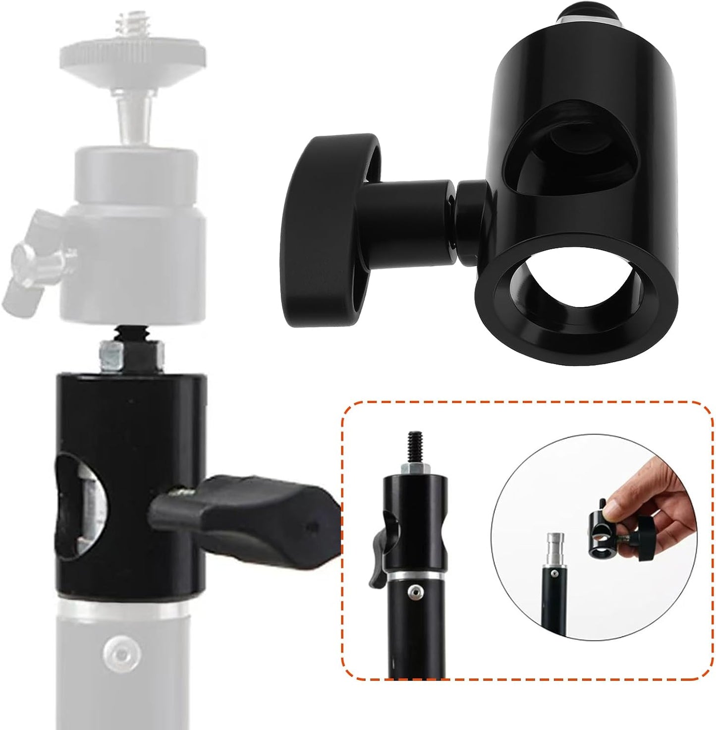 ECSiNG 2X 3/8 Inch 5/8 Inch 3/8 Inch DSLR Quick Conversion Adapter for Photographic Light Stands Pan Heads Flash