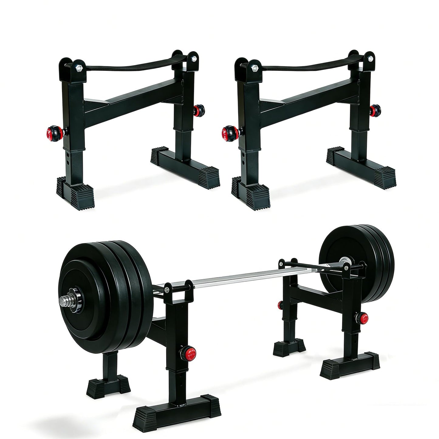 STARSNET Deadlift Sling Rack, Deadlift Platform Barbell Elevation Stand with 5-Level Height Adjustment for Home Gym Weightlifting, 880 lbs Capacity