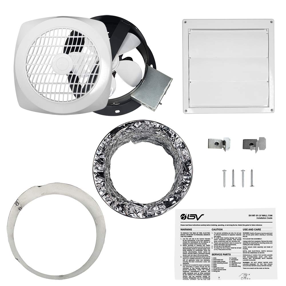 BV Ventilation Exhaust Fan for Home 70 CFM - Wall Fan 4.0 Sones Quiet Airflow, Rooms up to 85 sq ft, Room to Room/Rooms to Outdoor, 6" Diameter, Customizable Vent Fans, Removes Odors, Humidity & Smoke