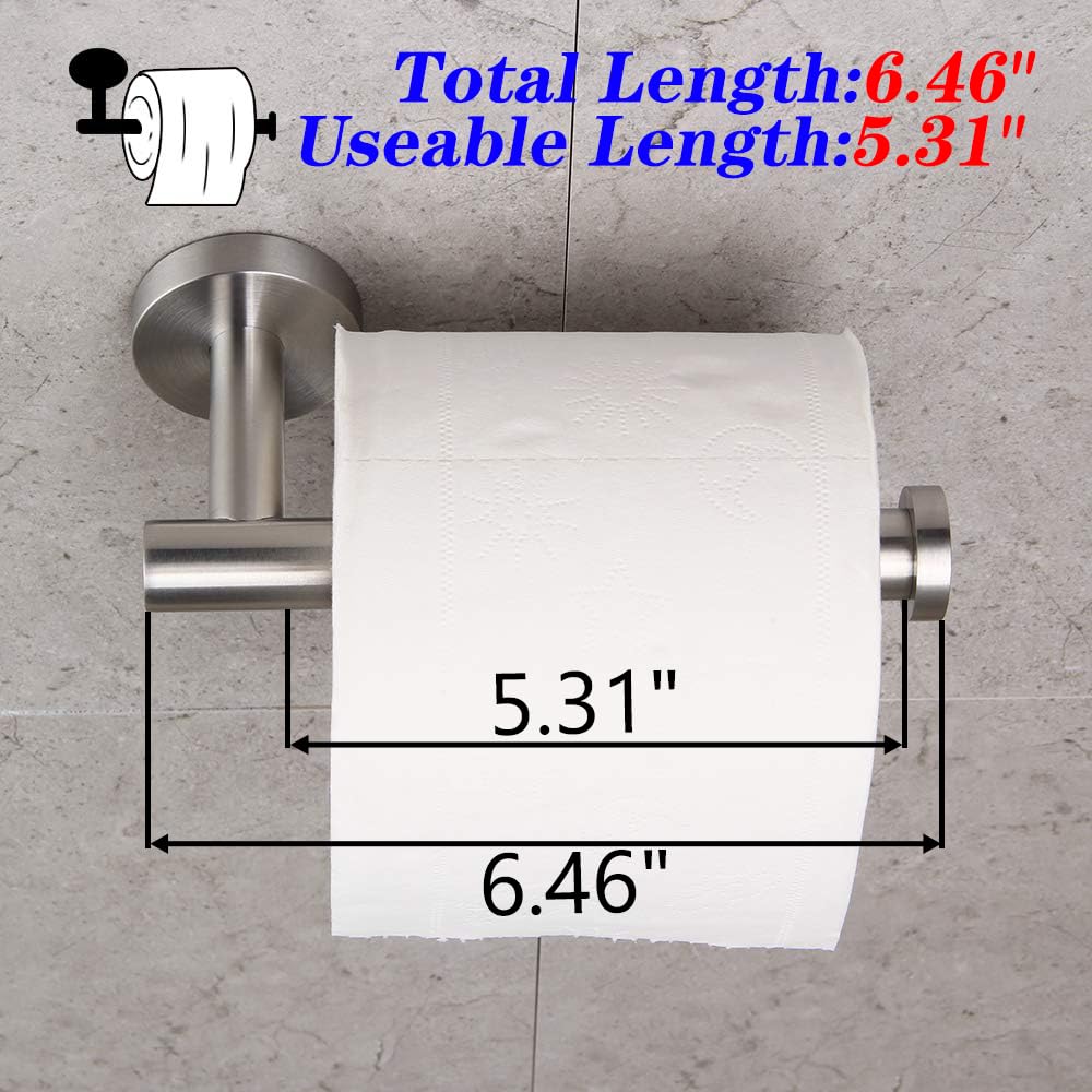 Bathroom Hardware Set 4 Pieces Brushed SUS 304 Stainless Steel Bathroom Hardware Accessories Sets Wall Mounted Double Towel Bar Towel Holder Hook Toilet Paper Holder AG1102C(45) 01C(30.5) C5C7B-4LS