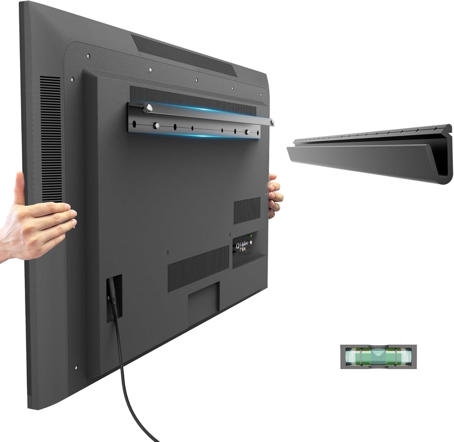 KAMIWI 22-55 Inch 100 lbs, No Drill Drywall TV Mount, No Stud TV Wall Mount for Most Brand TVs up to Easy Install No
