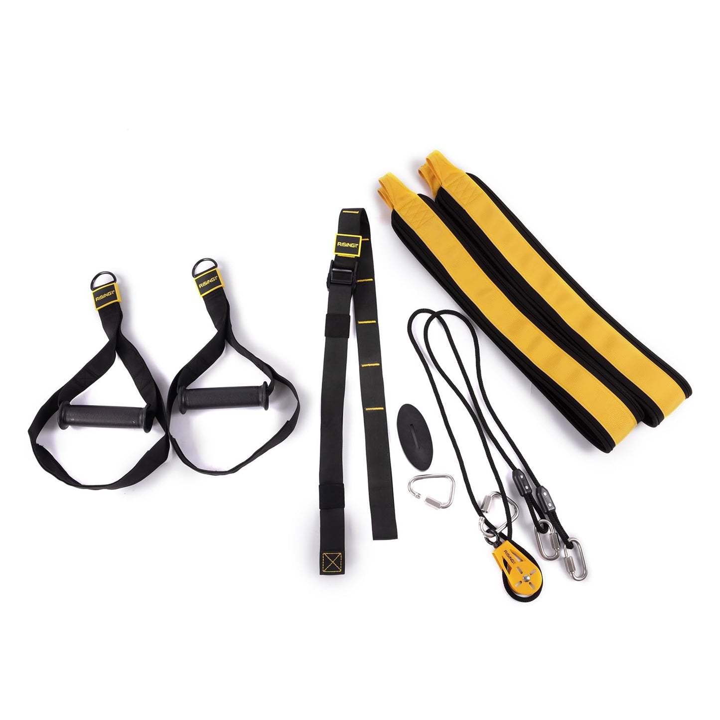 Suspension Training System with Dual Rubber Grips & Door Anchor – Adjustable Straps for Full Body Home Workout – Indoor Fitness Resistance Trainer Kit