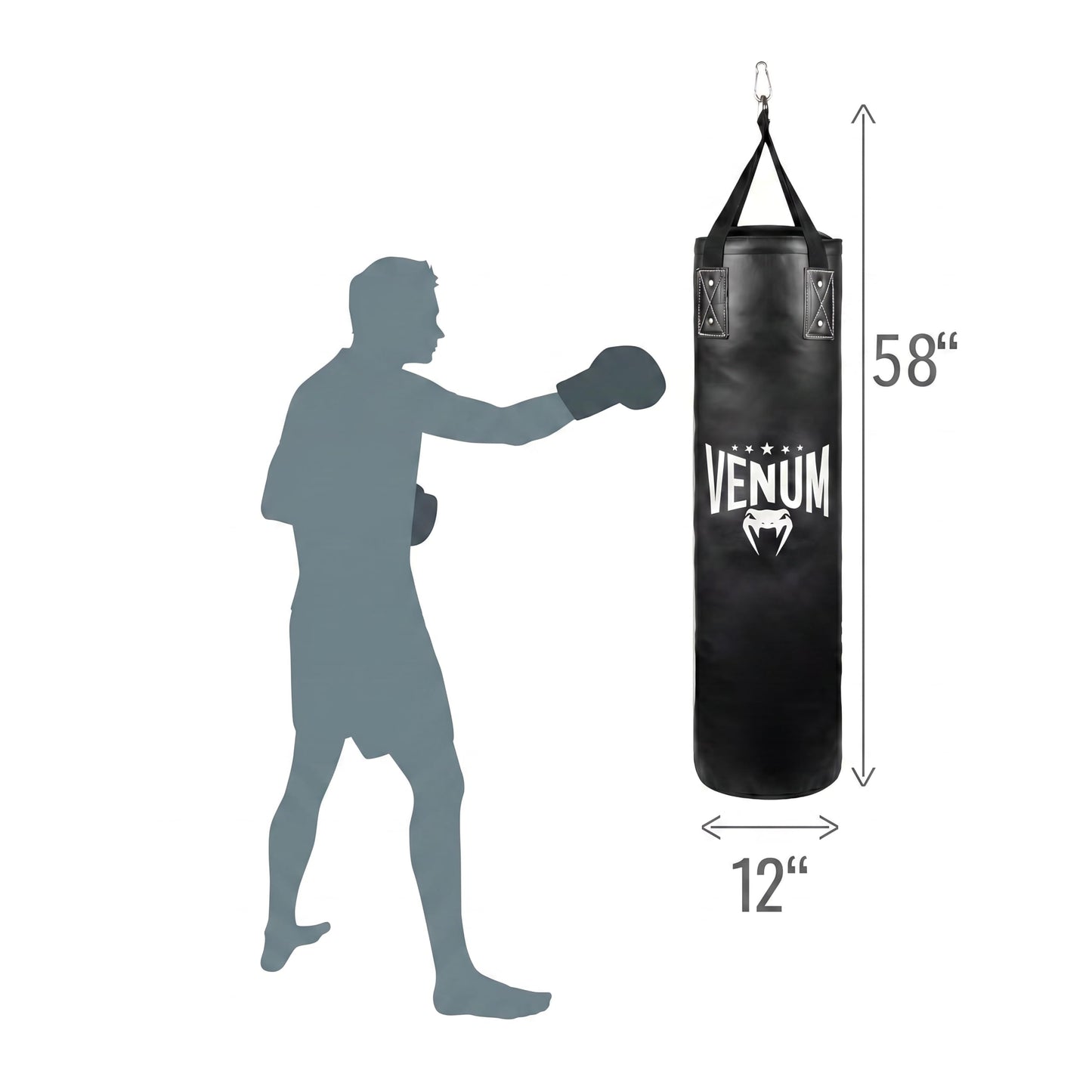 Venum Origins Punching Bag (Ceiling Mount Included) - Khaki/Black, 100 lbs