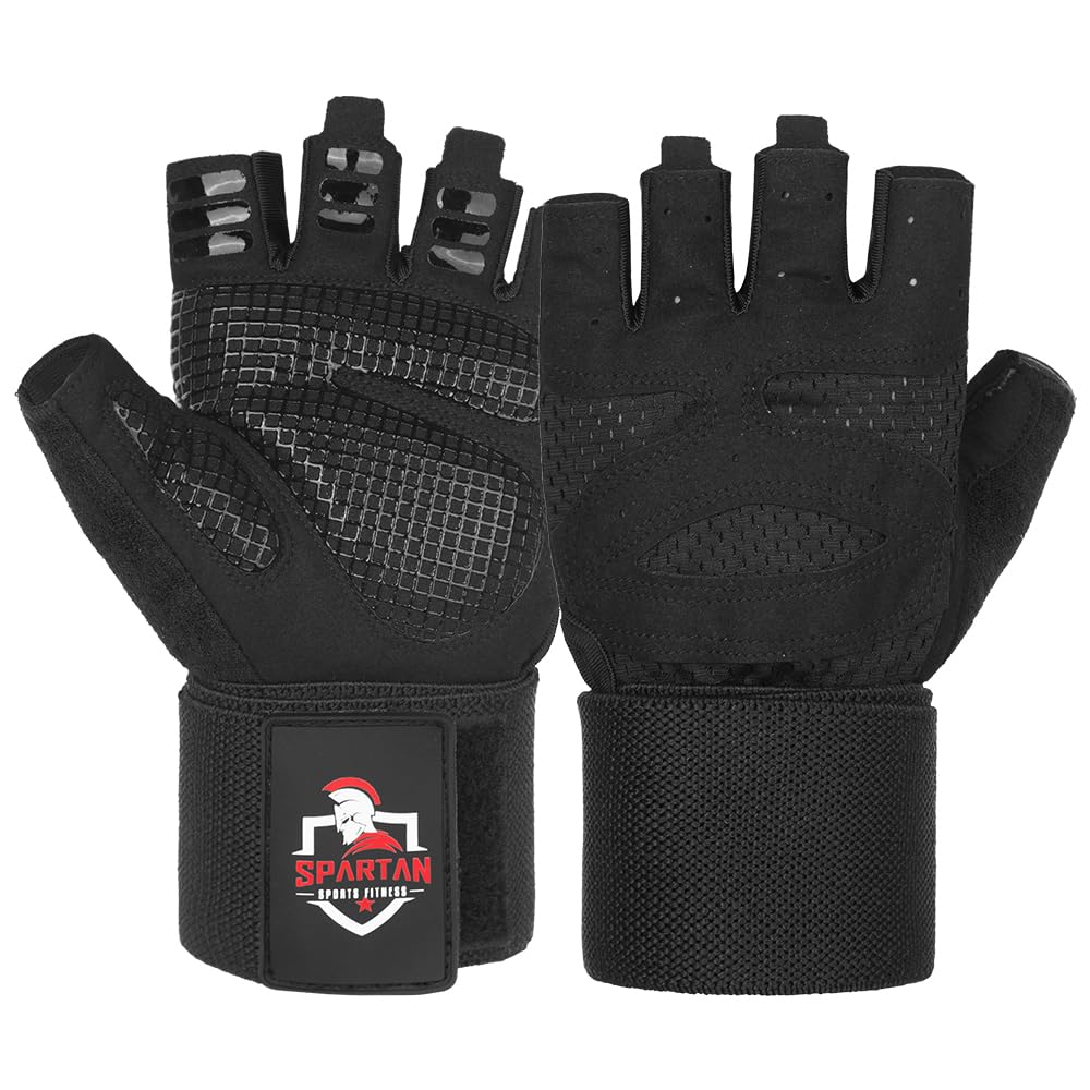 Spartan Gym Gloves for Men & Women – Weight Lifting Gloves with Wrist Support, Full Palm Protection, Breathable Non-Slip Grip for Weightlifting, Workout, Training, Fitness, Crossfit, Exercise