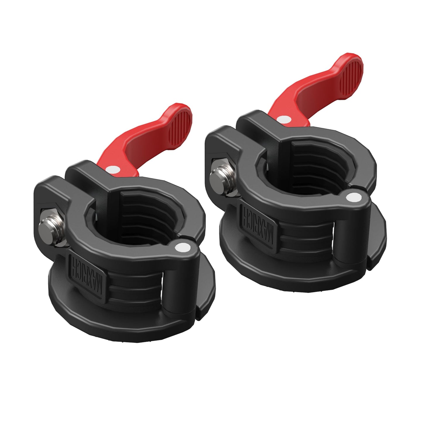 MAXRICH T Barbell Clamp 1 inch Multiple Sizes & Adjustable Weight Clips for Barbell Quick Release Barbell Clips|Barbell Collar Bar Locks for Weight Lifting (red+black)
