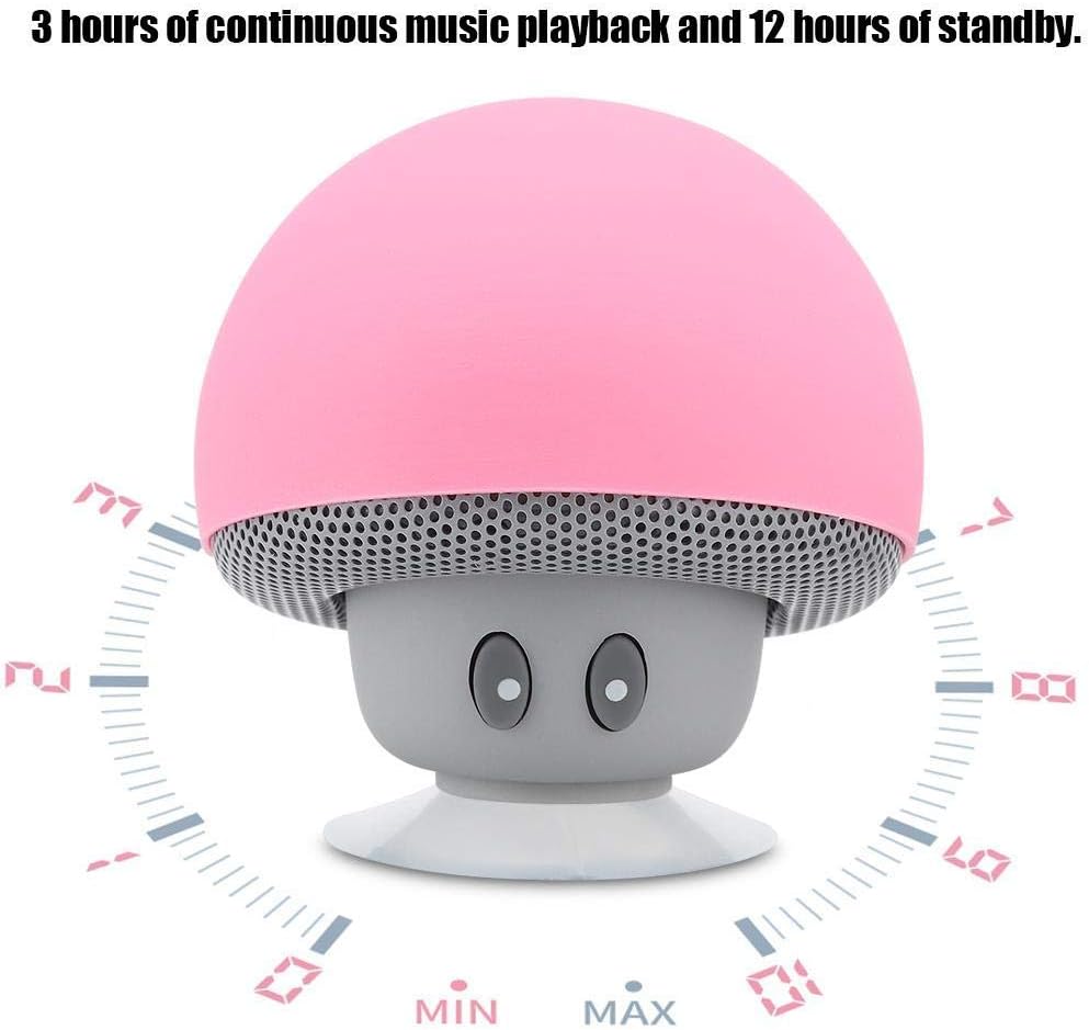 Socobeta Bluetooth Speaker Mini Portable Speaker Mushroom Subwoofer with Suction Cup Function
