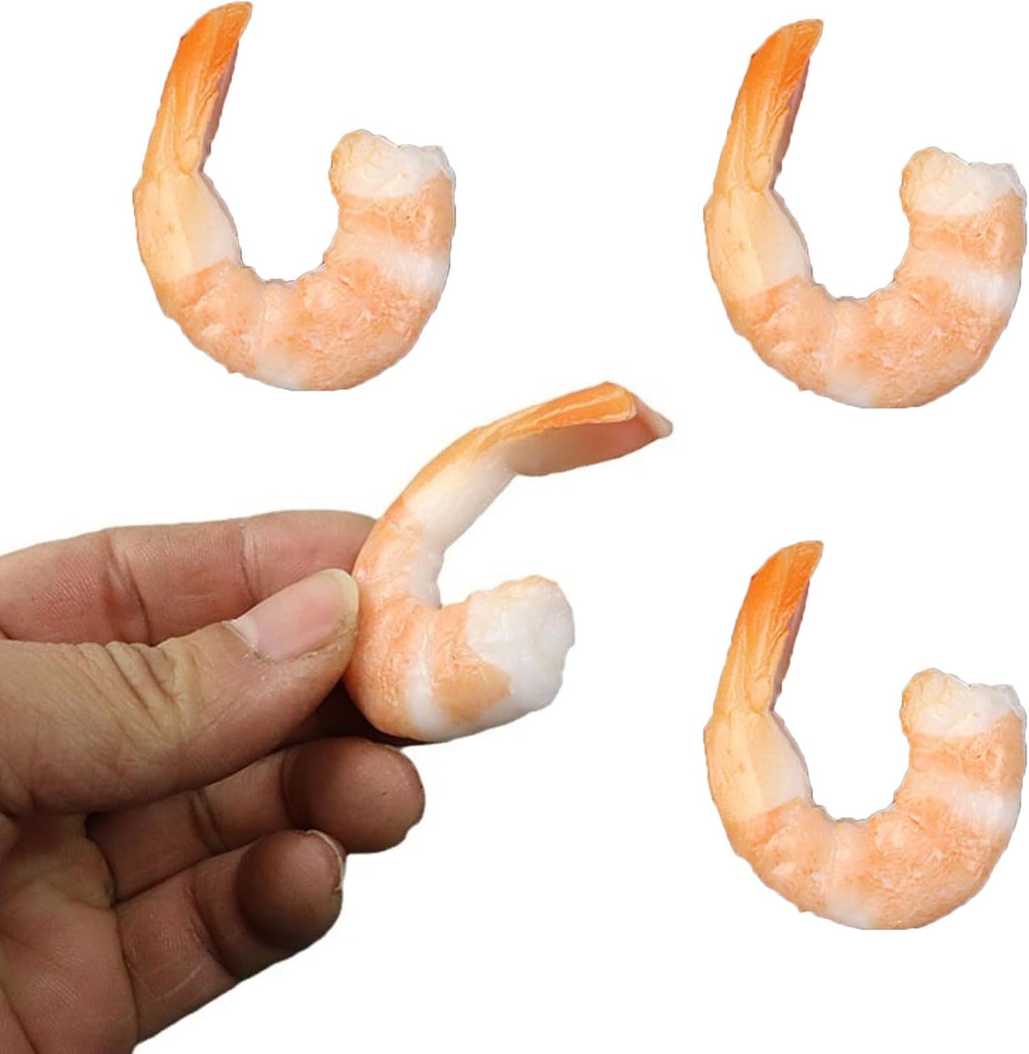 YUGSHNKFC 4PCS Fake Shrimp Simulation Food Model Highly Photo Tool PVC Food Toy