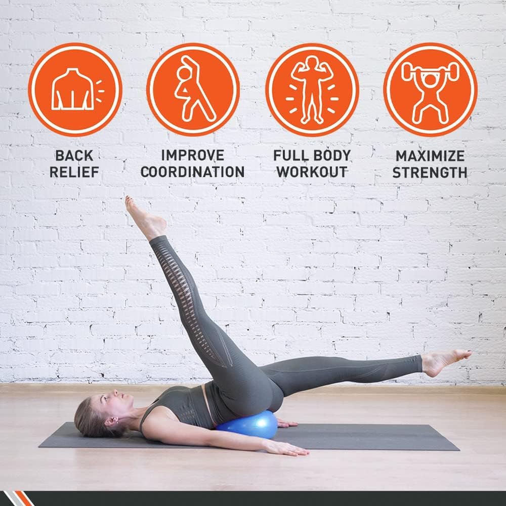 Body Sport Core Fitness, Yoga and Pilates, Excercise Fusion Ball, Core Training, Physical Therapy, Balance, Stability, Stretching, Improve Health, Non-Latex, 7.5" Diameter