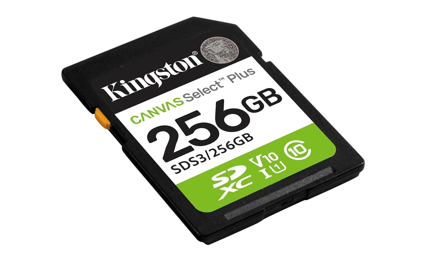 Kingston 256GB 150MB/s 10, U1, V10 SDS3/256GB Canvas Select Plus SD Card | Up to | Class UHS-I, |