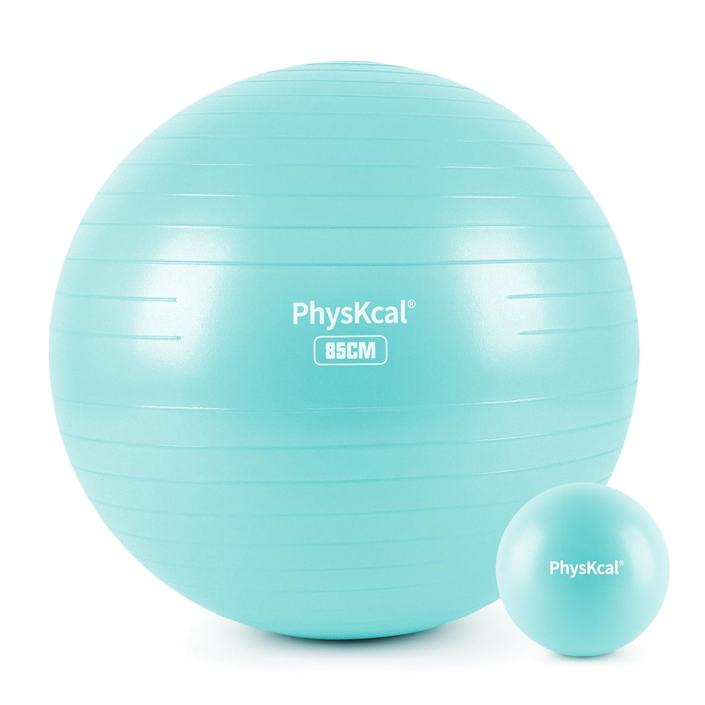 PhysKcal Exercise Yoga Ball Chair with Pilates Ball Set, Swiss Ball for Blance and Stability, Physical Therapy Set-Blue