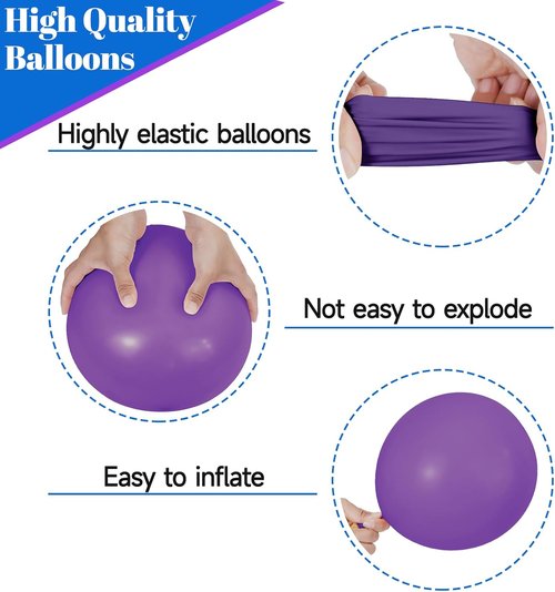 68Pcs Party Balloons Kit - Pearl Light Blue & Metallic Purple Snowflake Balloons for Winter Theme Celebrations