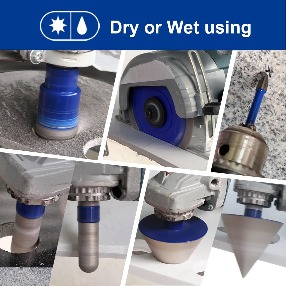 SHDIATOOL Diamond Tile Drill Bits Kit 15pcs, Porcelain Hole Saw Sets, Core Bits Cutter for Drilling Ceramic Marble Granite