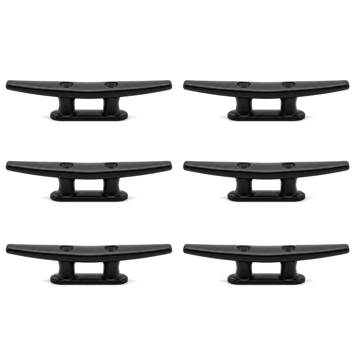 MIZUGIWA Nylon Boat Cleats,Dock Cleats Black,6 Inch Marine Boat Cleats for Rope Hooks,Kayaks,Tie Down,Maritime Decor,Pack of 4