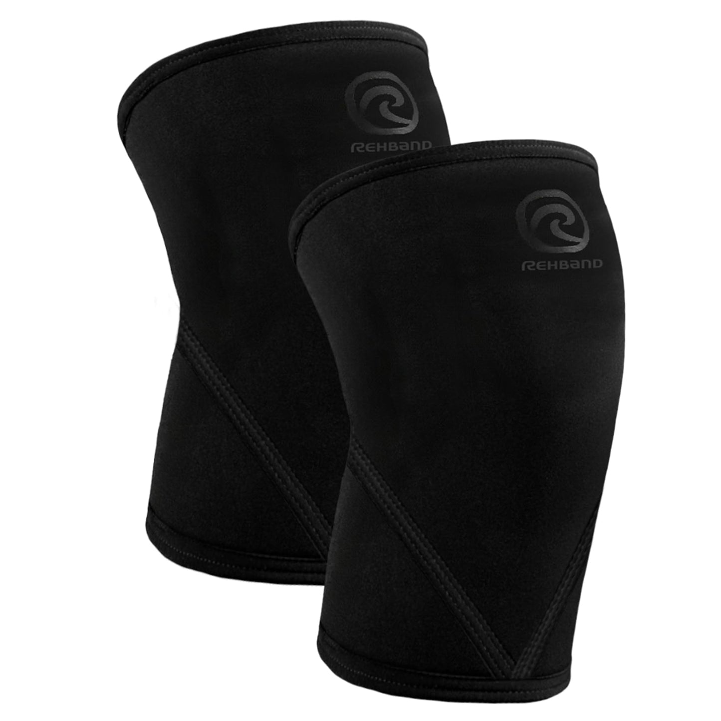 Rehband Classic 7mm V Knee Sleeve for Weightlifting, Competition Grade Powerlifting Knee Sleeve, Compression Sleeve for Crossfit, Squats, Gym & Heavy Lifts, Colour:Carbon/Black - 1 Pair, Size:Medium